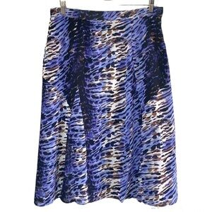 VINTAGE 🧚‍♀️Gelco Blue/Black Zebra Print A-Line Skirt